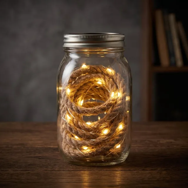 Cheqo Jute Touw Verlichting - LED Verlichting - Touwverlichting - Lichtsnoer - Sfeerverlichting - Kerstverlichting - Warm Wit - op Batterijen - LED Lampjes - Fairy Lights - Interieur Decoratie - met Timer - Industrieel - Landelijk