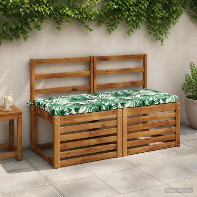 vidaXL Bankkussen SOEST 100% Polyester Bladpatroon 110 x 50 x 5 cm Groen