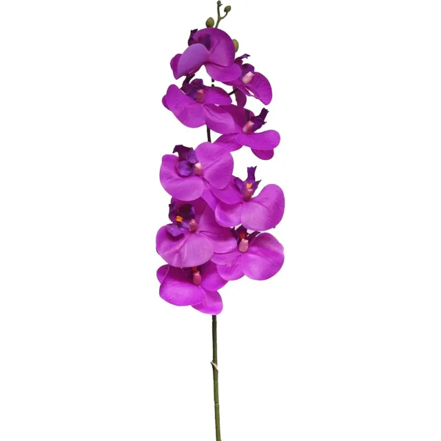 Bellatio Design Kunstbloem Orchidee Bora - fuchsia roze - 108 cm - losse stelen - kunst zijdebloemen - Phalaenopsis