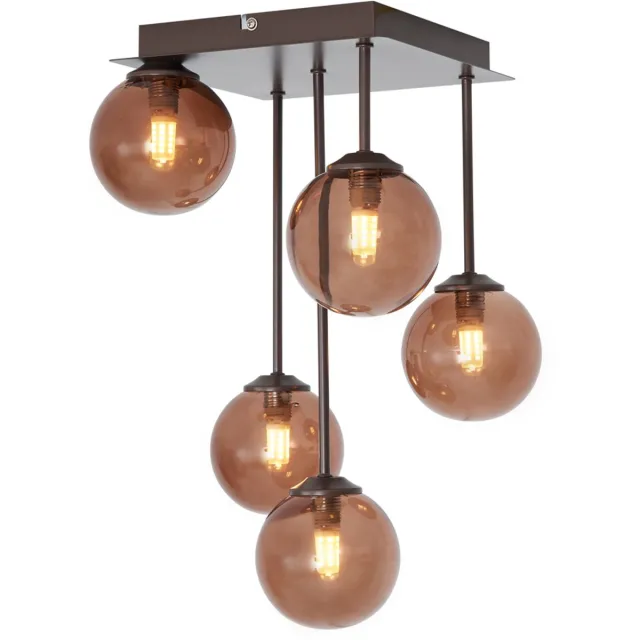 QAZQA athens - Design Plafondlamp - 5 lichts - L 25.5 cm - Brons - Woonkamer | Slaapkamer | Keuken