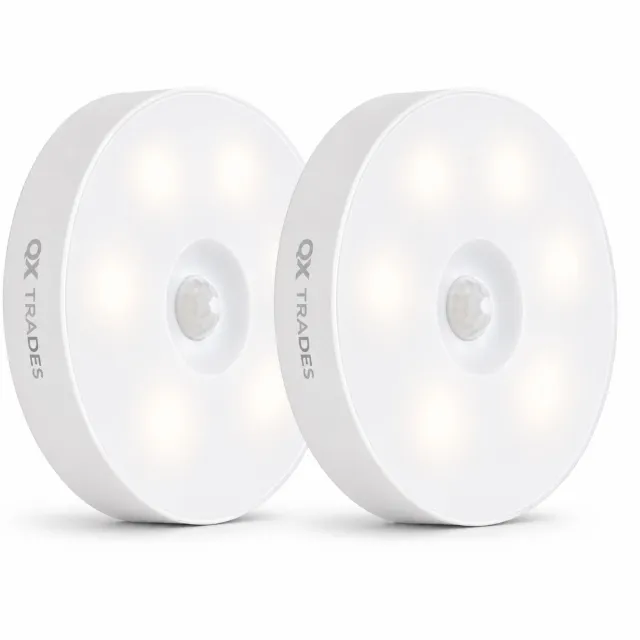 QX Trades Kastverlichting met Bewegingssensor - 2 Stuks - Draadloos en Oplaadbaar via USB - Magnetisch - LED Nachtlampje voor Trap, Hal en Kast Wit