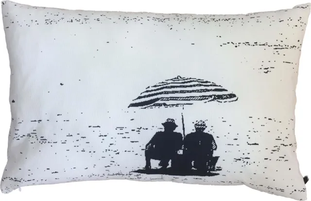 MA-Feeling Sierkussen Beach (Wit, 60x40 cm) - Uniek cadeau - Handgemaakt - Duurzaam