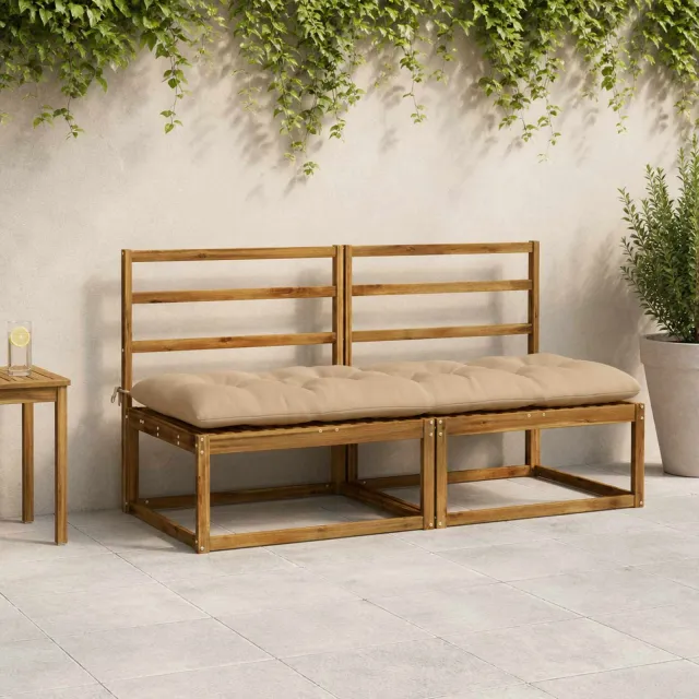 vidaXL Bankkussen VIANEN 100% Polyester Zand 170 x 60 x 12 cm Grijs