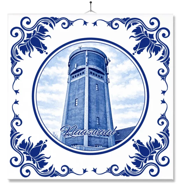 MC Living Tegel Met Opdruk | Klaaswaal | Delft Blauw | Cadeau | Inclusief Geschenkdoos | Standaard | Ophangsysteem Multi-Color