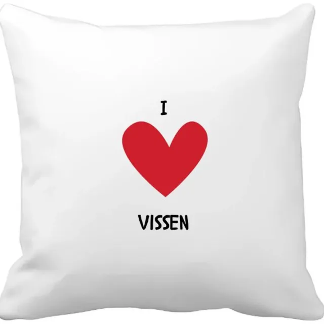 Akyol ik hou van vissen Kussen hoes - Vis - dierenliefhebbers - vissers - dierendag - dieren - 40 bij 40 cm Multicolor