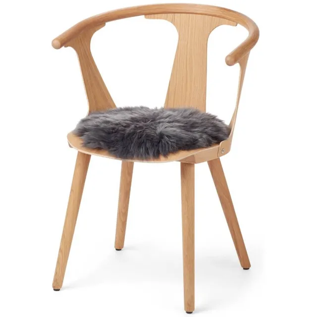 Sheepskin House Stoel Cover Premium - Langharig - Nieuw Zeeland - D34cm Steel