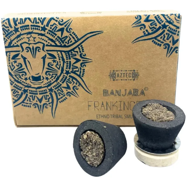 AUM Fragances Banjara - Palo Santo - Heilig hout - Hars Wierook - Houtskool Bekers - 6 stuks