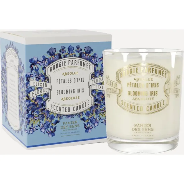Panier des Sens Scented Candle / Geurkaars - Blooming Iris - 180 gr. - Vegan - 55 uren brandtijd Wit