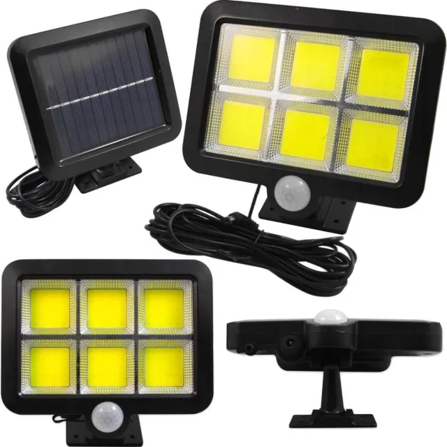 ABC-Led 4W LED schijnwerper - Met zonnepaneel - 250 Lumen - Met PIR sensor zwart