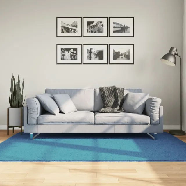 vidaXL Vloerkleed OVIEDO laagpolig 140x200 cm turquoise, foto 2