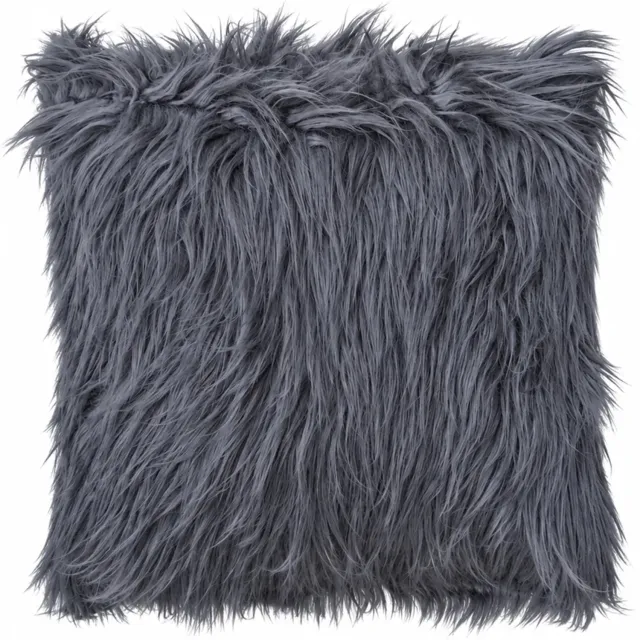 Lavandoux Bont Kussen - Imitatiebont Sierkussen - 45 x 45 cm - Grijs Antraciet grijs