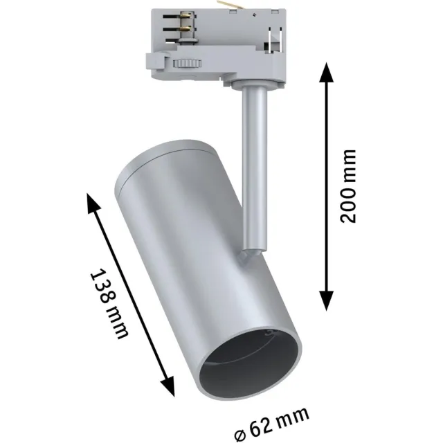 Paulmann 95407 ProRail3 railsysteem voor plafondverlichting, Apol E27 max. 50W 230V, wit, plafondrail, metaal en kunststof