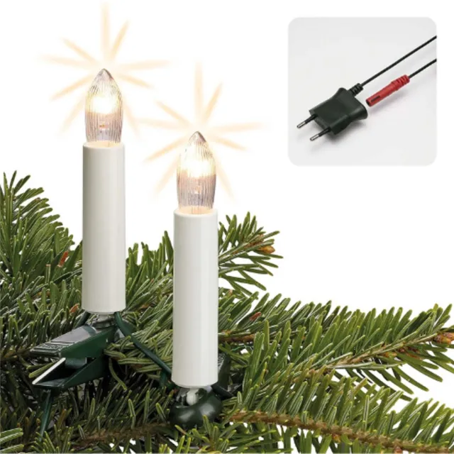 BOG Kerstboomverlichting 13.3m Met 20 Boomkaarsjes - Duitse Kwaliteit Met Stekker - Traditionele Kerstverlichting Met Filamentlampjes En 3 Reservekaarsen