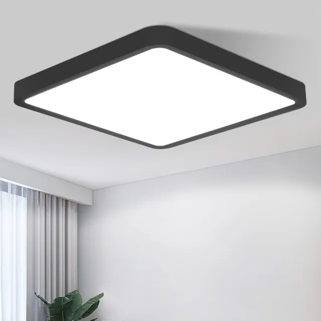 NETTLIFE Plafondlamp LED - 23cm - vierkant - Zwart - 6500 K Koel wit Licht - Modern Plafondverlichting - Plafondlamp plat - voor Slaapkamer | Woonkamer | Keuken- 18W