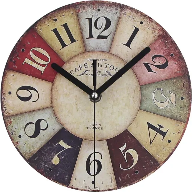Timelike® Vintage Wandklok MDF met Stille Uurwerk - Amsterdam Design Multi-coloured