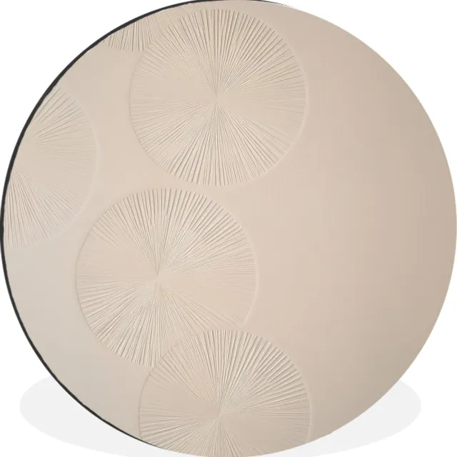 WallCircle Wandcirkel - Muurcirkel - Japandi - Beige - Modern - Aluminium - Dibond - 90x90 cm - Binnen en Buiten Japandi - Cirkels