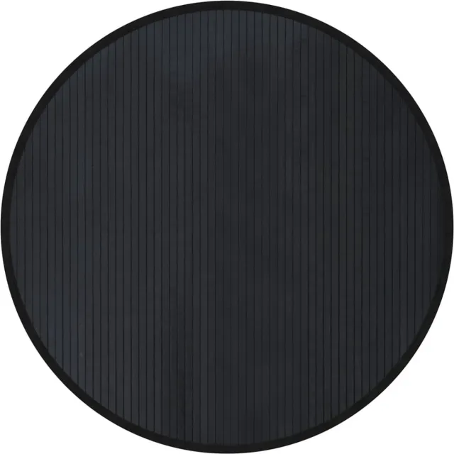 vidaXL Vloerkleed - rond - 100 - cm - bamboe - zwart