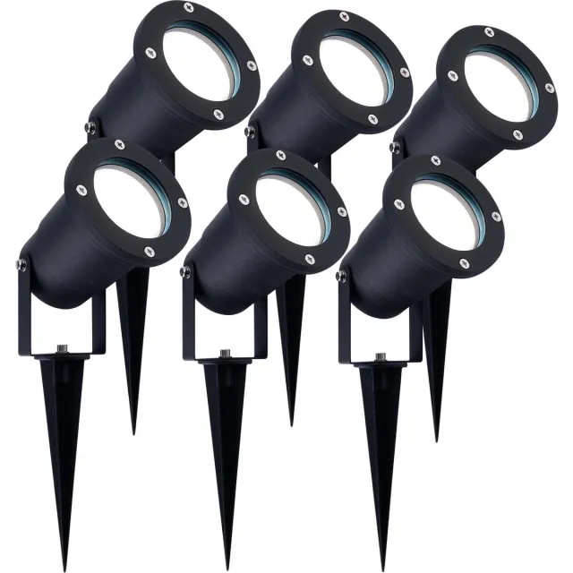LEDVION 6X LED Prikspots - IP65 - 5W - 6500K - 1M Zwart