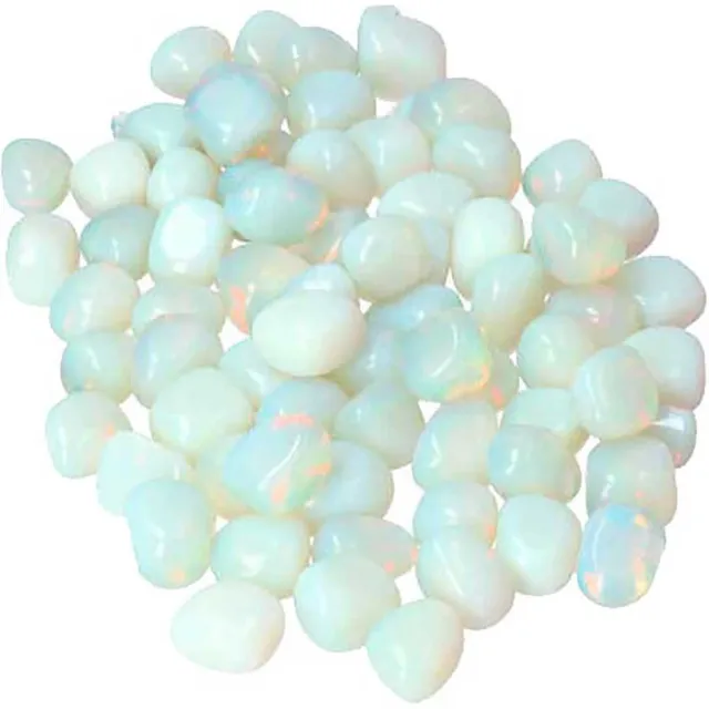 Bloom! Trommelstenen Opaliet 50 gram Blauw, wit, transparant