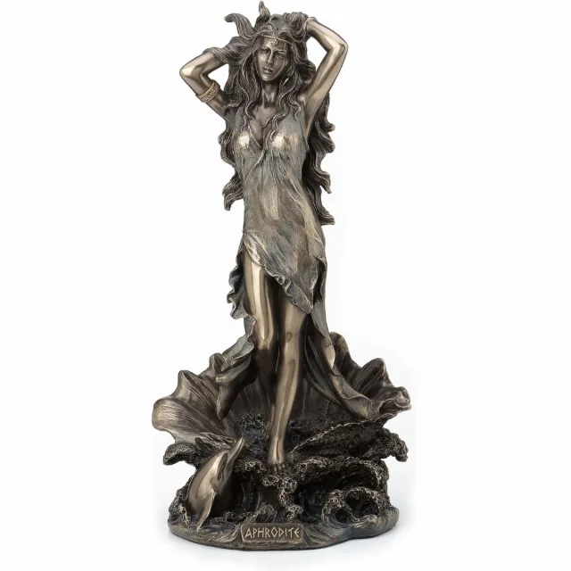 Veronese Design - Aphrodite Stijgt op uit de Zee - Gebronsd Beeld 29cm