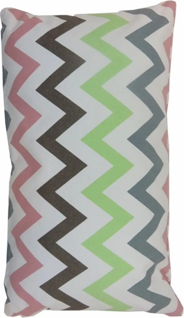 Linen & More Kussen Multi Zigzag Multi | 30 X 50 | Sierkussen Voor Woonkamer Of Slaapkamer Wit