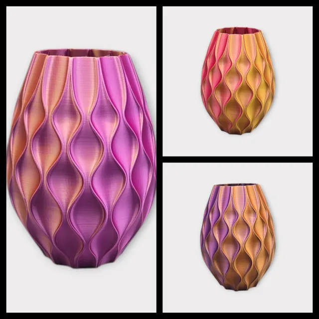 Layerzz trendy vaas Granaat - droogbloemen en zijdebloemen -uniek- meerkleurig- goud paars roze
