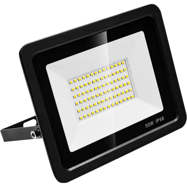 Solistech LED Breedstraler 2 stuks 50W 3000K Warm wit IP66 5000 lumen Kantelbaar Zwart