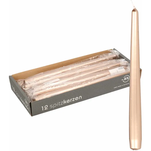 Enlightening Candles 36x Metallic antiek gouden dinerkaarsen 25 cm 8 branduren - Geurloze kaarsen antiek goud - Tafelkaarsen/kandelaarkaarsen Goudkleurig