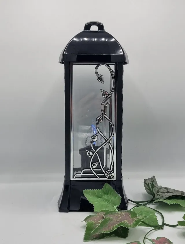 Lubema Herdenkingslicht - L-26 - Lantaren - Zilver - Incl LED (Zwart) Comet - Windlicht - Graflicht - Grafkaars -Grafdecoratie