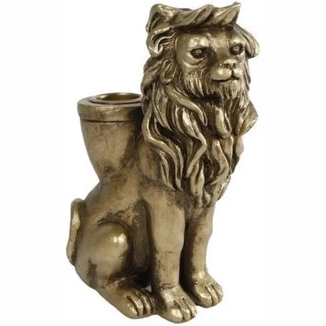 Van Manen's Handelsonderneming van Manen | kandelaar | leeuw | goud | 15cm