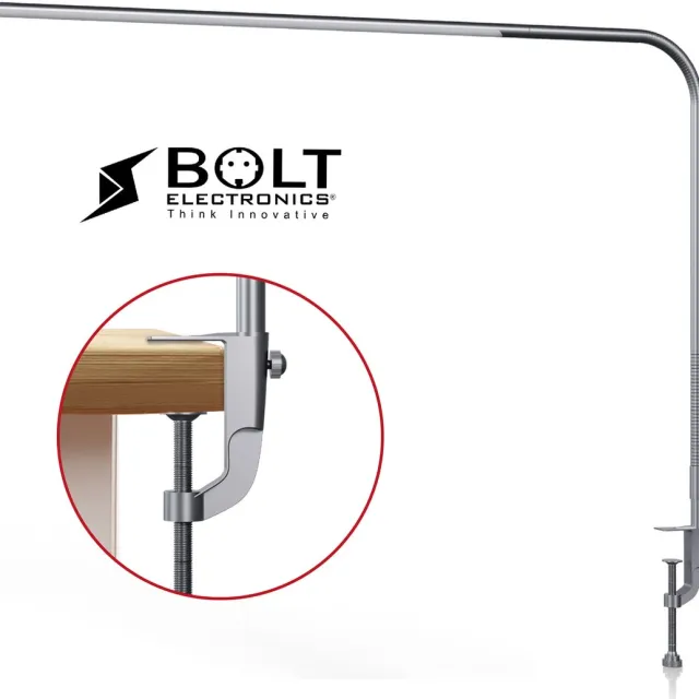 Bolt Electronics® IQ1000BER Bureaulamp LED - Leeslamp - Dimbaar - Met klem - Zilver
