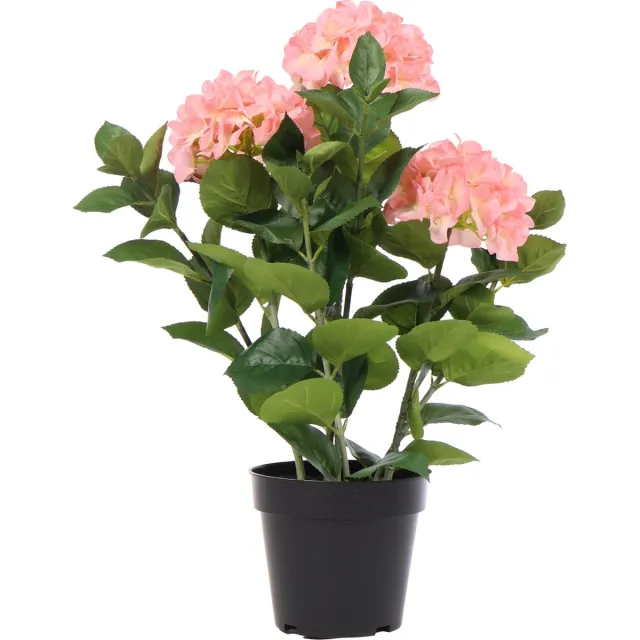 Kunstpalm Kunst Roze Hortensia | 65cm - Namaak hortensia - Kunstplanten voor binnen - Kunst hortensia Lichtroze
