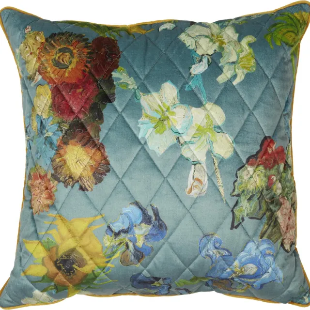 Beddinghouse x Van Gogh Museum Carré Fleuri Sierkussen - 50x50 cm - Groen