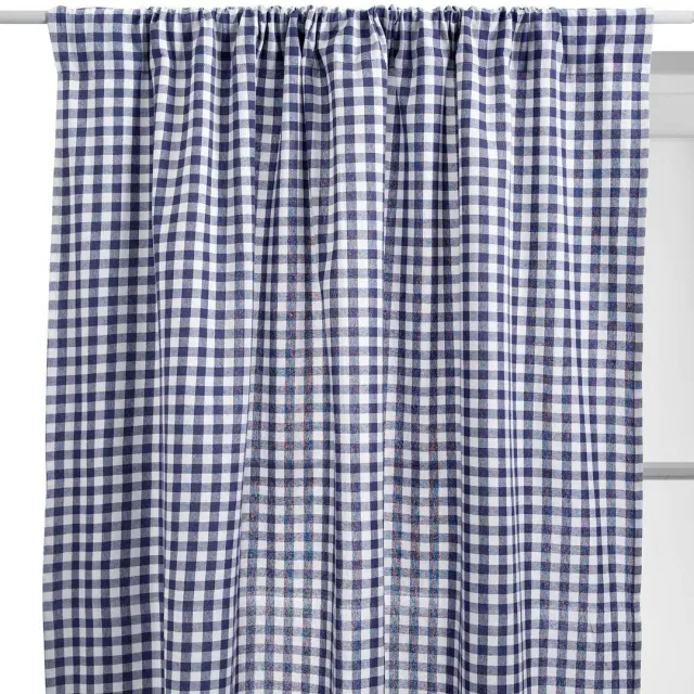 Atmosphera Créateur d'intérieur® Gordijn met vichy-motief van katoen GROOVE Bleu navy