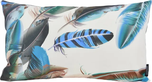Gek op Kussens! Blue/Green Peacock Kussenhoes | Outdoor / Buiten | Katoen / Polyester | 30 x 50 cm