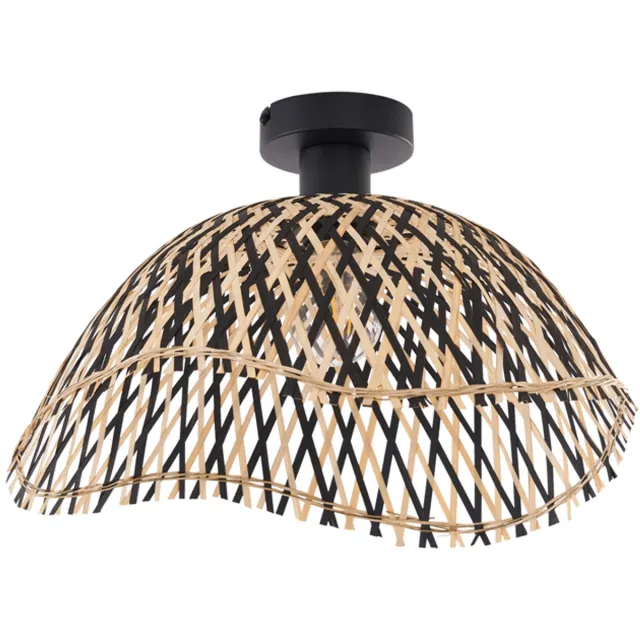 QAZQA alka - Art Deco Plafondlamp - 1 lichts - Ø 400 mm- Woonkamer | Slaapkamer | Keuken Naturel