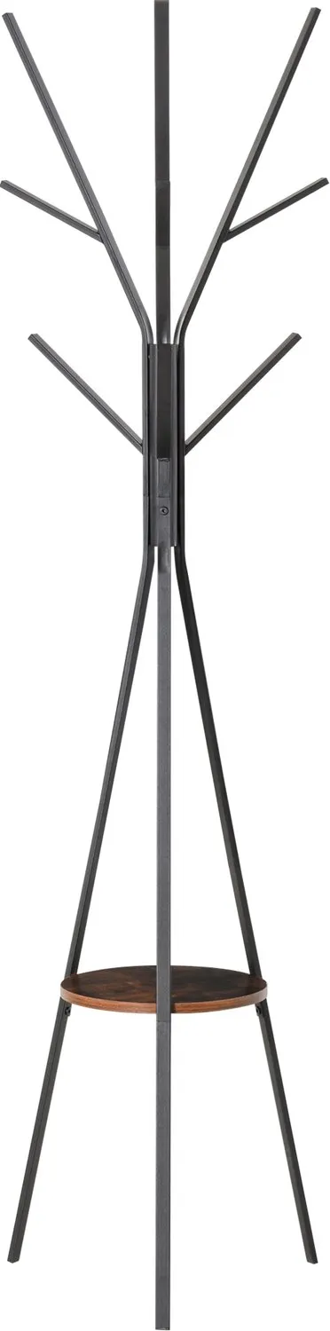 Lunpog Kapstok statief eigentijds design takken plank 9 haken afmetingen 45 l x 45 b x 180 h cm metaal bruin Marron