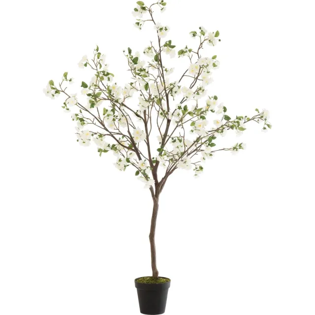 J-Line bloesemboom - kunststof - wit/bruin - large