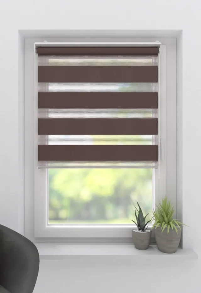DTCH Duo Rolgordijn Splendid Open - Lichtdoorlatend - Brown - 60x180