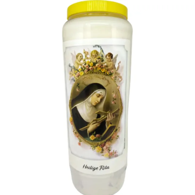 noveenkaars Heilige Rita - 9 dagen brander - set van 5 stuks Wit