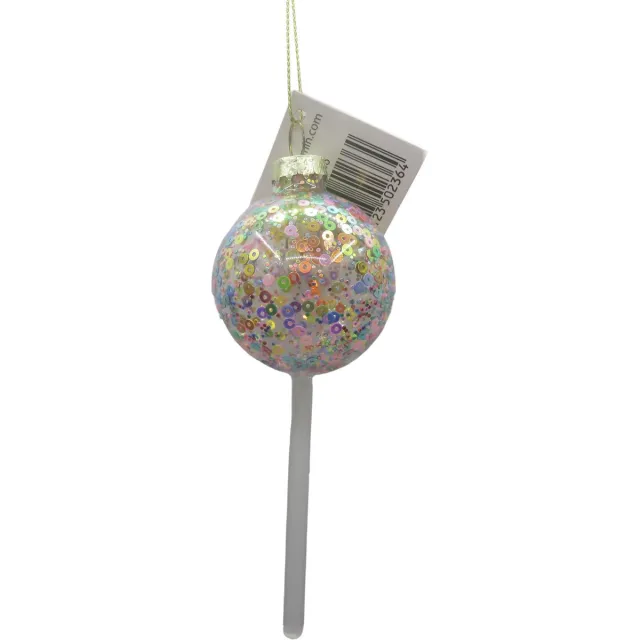 Housevitamin Kersthanger - Lolly - Glas - 5x5x13,5cm Transparant, Roze