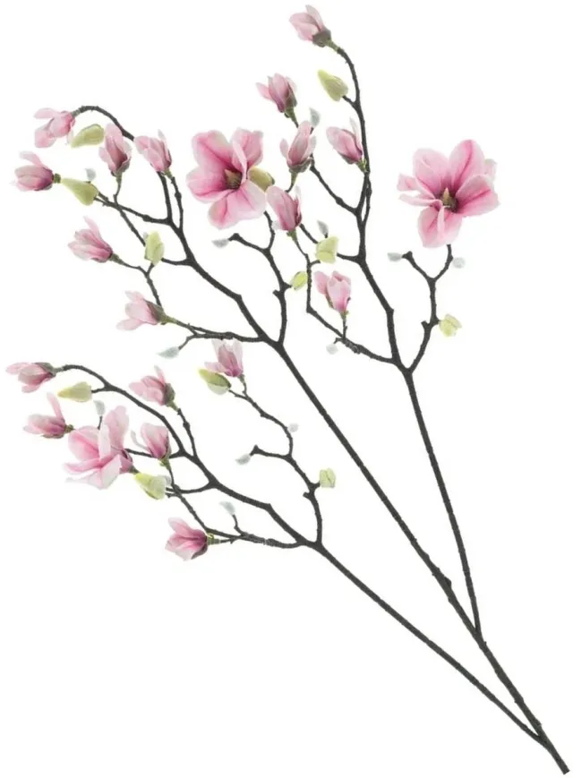 Bellatio Design Kunstbloemen Magnolia tak Osaka - 123 cm - roze - Kunst zijdebloemen - siertakken - Japanse