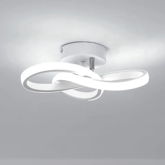 Zyronn Moderne LED-plafond lamp, 22 W Klavervorm 2500LM Plafondlamp Voor Binnenverlichting Hal Keuken Slaapkamer Badkamer Wit 6000K Diameter 25 Cm [Energieklasse E] Wit wit licht
