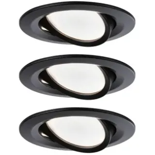 Paulmann Inbouwspot Led Nova Kantelbaar Zwart 3x6,5w