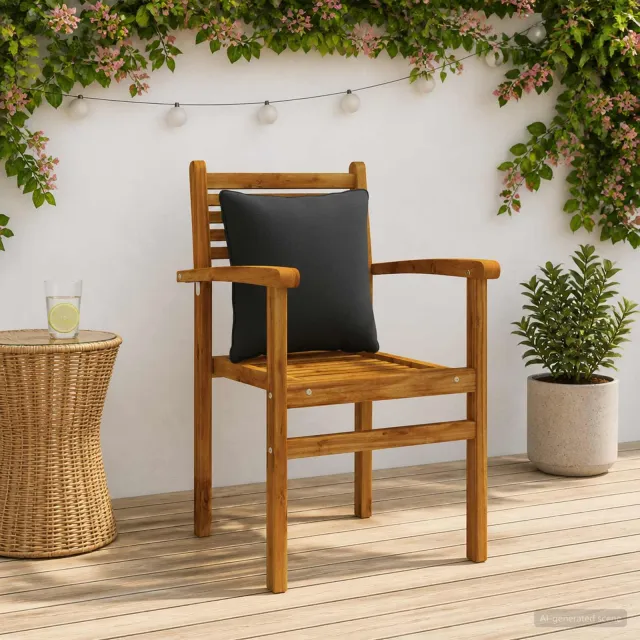 vidaXL Rugkussen PUTTEN 4 st 100% Polyester Zwart 40 x 40 x 15 cm