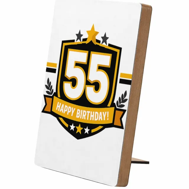 Mr Cadeautjes Glasframe/MDF 12,7 x 17,8 - design Feestelijke mijlpaalprint met een centraal cijfer in een gra | cadeau Wit