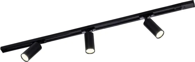 LEDVION LED Railverlichting 1M + 3 Railspots (5W - 2700K - Zwart - Dimbaar) - 1-Fase