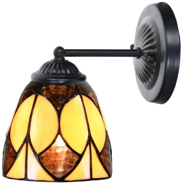 Coloured by Art Tiffany wandlamp zwart met Parabola Small - Art Deco Trade Bruin