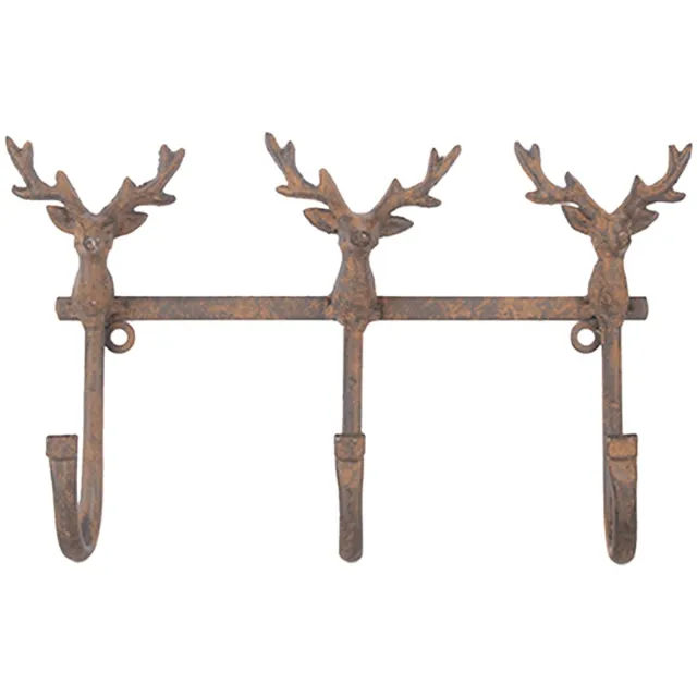 Clayre & Eef Wandkapstok 3 Haken 27x5x15 cm Bruin Metaal