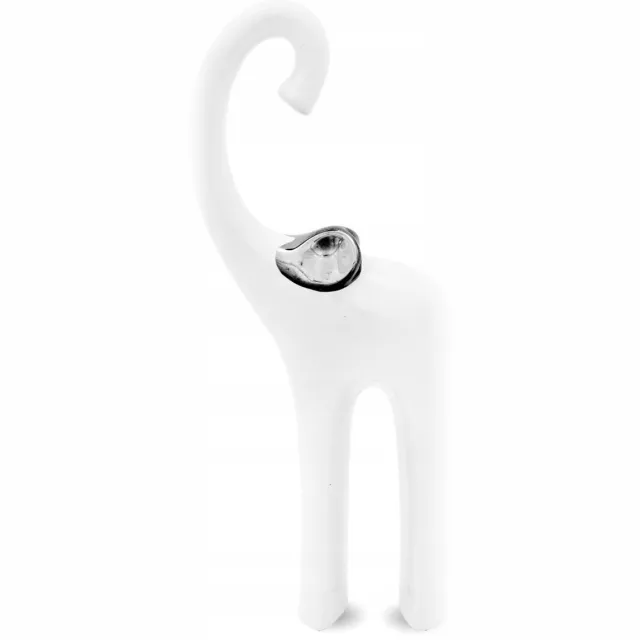Art-Pol Keramiek Olifant Figuur Wit-Zilver Glamour Decoratie